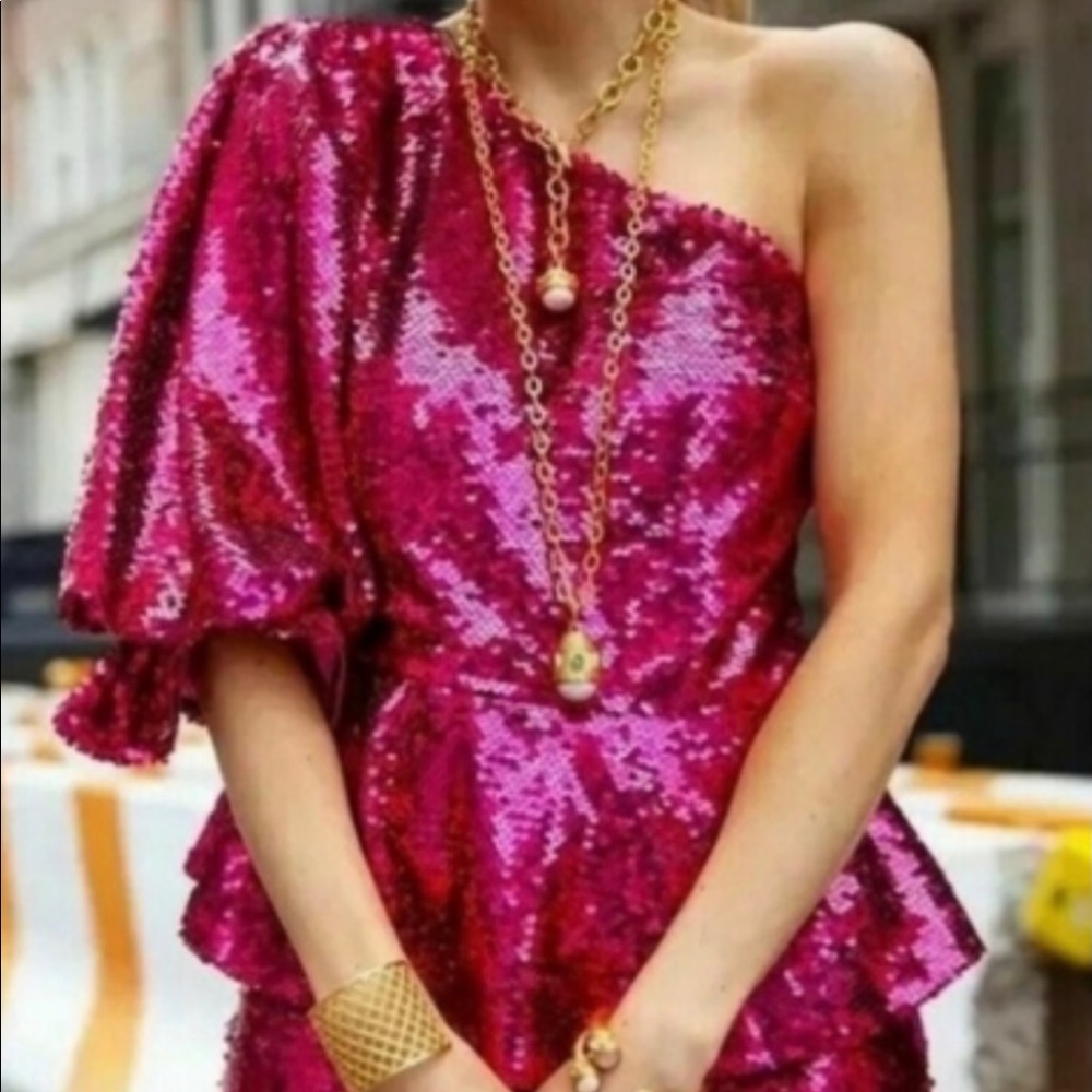 Pink sequin top